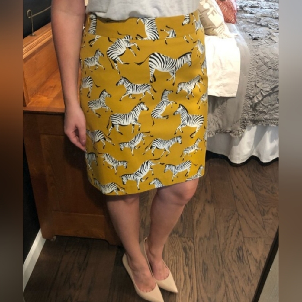 Ann Taylor Factory Rust Yellow Zebra Animal Print Skirt & Tank Set Size XS & 4 - Picture 3 of 14